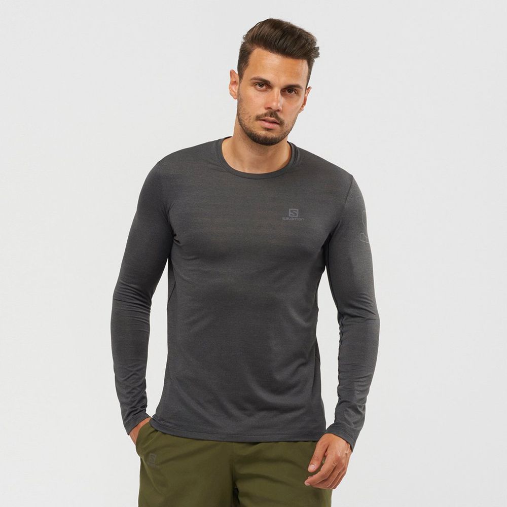 Salomon Singapore Mens Tops - XA L/S Grey | 04612-XKVZ